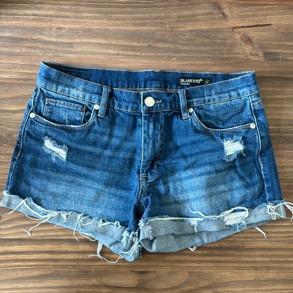 Blank NYC shorts; The Fulton distressed